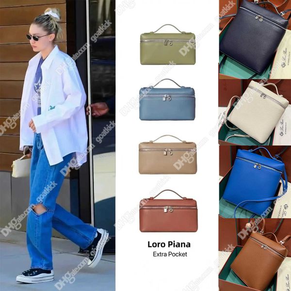 

loro piana pocketl19 bags extra pocket pouch womens shoulder bags fashion extragenuine leather designer two way zipper handbags