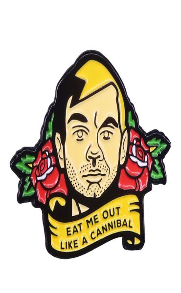 

eat me out like a cannibal enamel pin flower brooches gothic art jewelry6870072, Gray