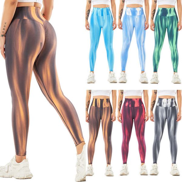 

ins tie dyed tight sports pants seamless yoga suit shorts fitness pants yoga suit