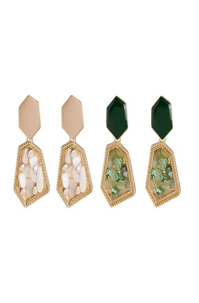 

sevenstone dangle chandelier beige geometric graveldrop oil statement earrings for women girl7022660, Silver