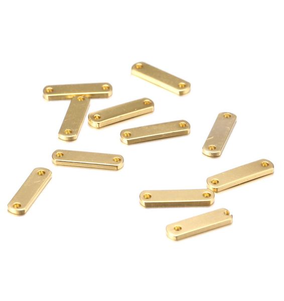 

100pcslot 1541mm blank plates small hand stamp tags personalized bar connector for diy metal bracelet jewelry findings wholesal5383821, Bronze;silver