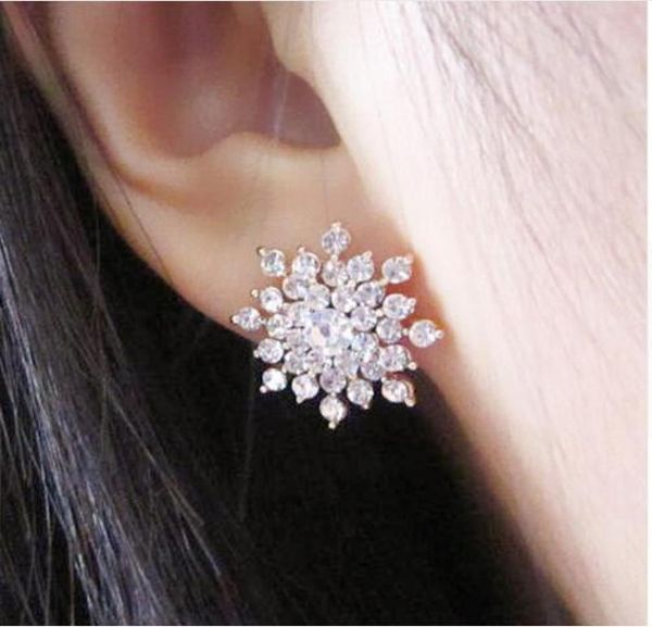 

fashion brincos 2018 girls women earing bijoux sliver snowflake stud earrings for women wedding jewelry earings4647794, Golden;silver