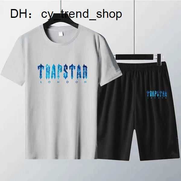 

men's t-shirts new summer trapstar shirt and shorts set luxury brand cotton tshirt print piece suit women's tracksuit z0221 11, White;black