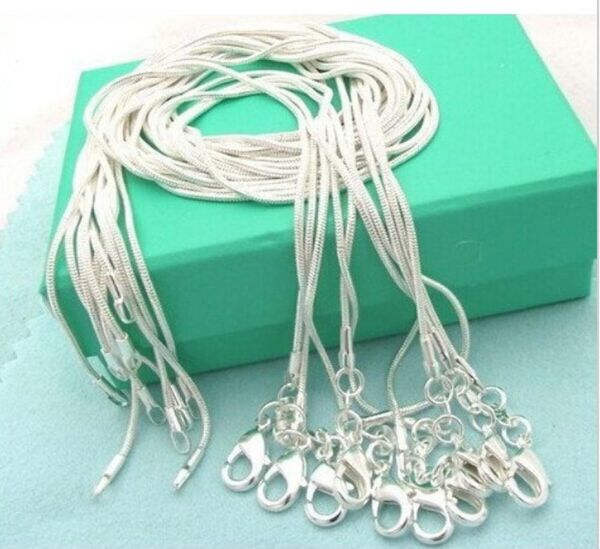 

925 stamped silver plated snake necklace auniquestyle 1mm 262830323436 inch silver snake chain el collar collier5843715
