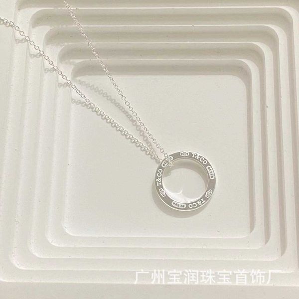 

high version tiffay 1837 circle necklace fashionable and simple s925 silver small luxury collar chain, Black