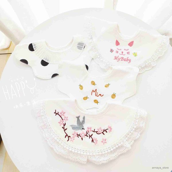 

bibs burp cloths style baby bibs cotton with cute embroidery boys and girls burp cloths saliva towel kids care accessories r230628
