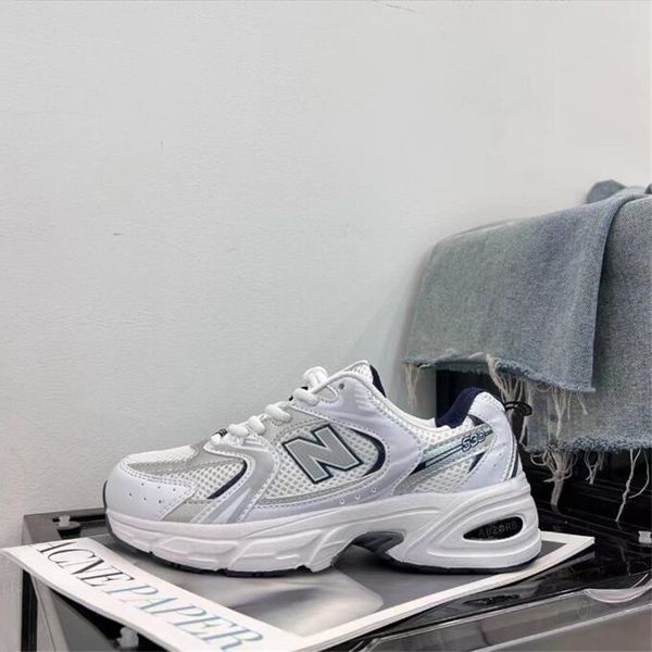 

new men women brand 530 sneakers pu leather casual shoes autumn reflective comfortable white flats female platform shoes