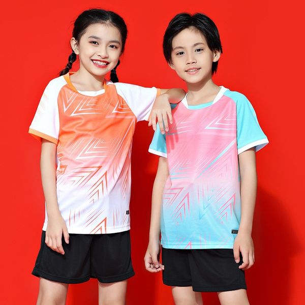 

breathable quick-drying trendy childrens football uniforms suit student competition training clothes mens and womens quick-drying sports jer, Black;white