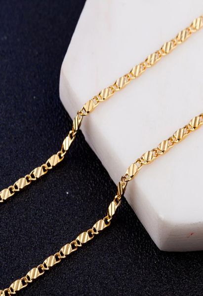 

kasanier 10pcs gold and silver clavicular necklace stamp fashion women 2mm width figaro necklace guarantee long jewelry gift6638574