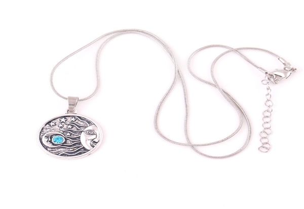 

new arrival moon stars celestial pendant antique silver astrology universe link snake chain necklace jewelry4682690