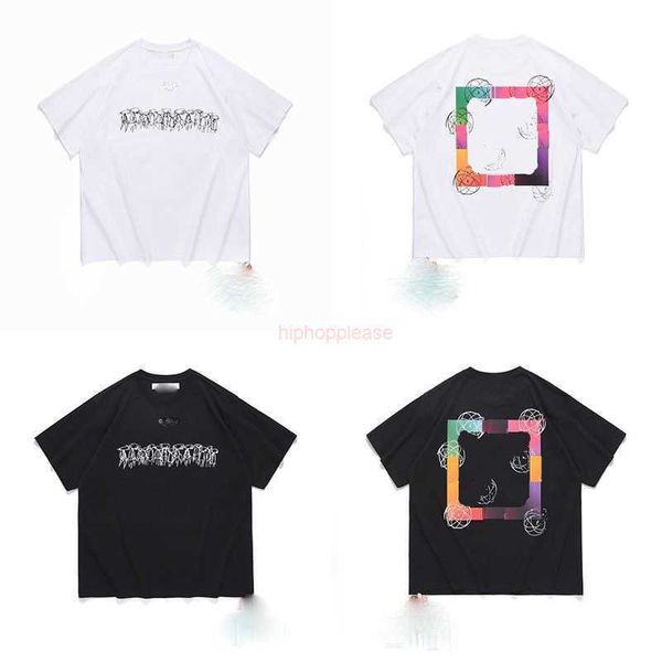 

offs summer fashion brand mens t shirts ow religious oil painting direct spray arrow tshirts hip hop short sleeve loose men tees women larg, White;black