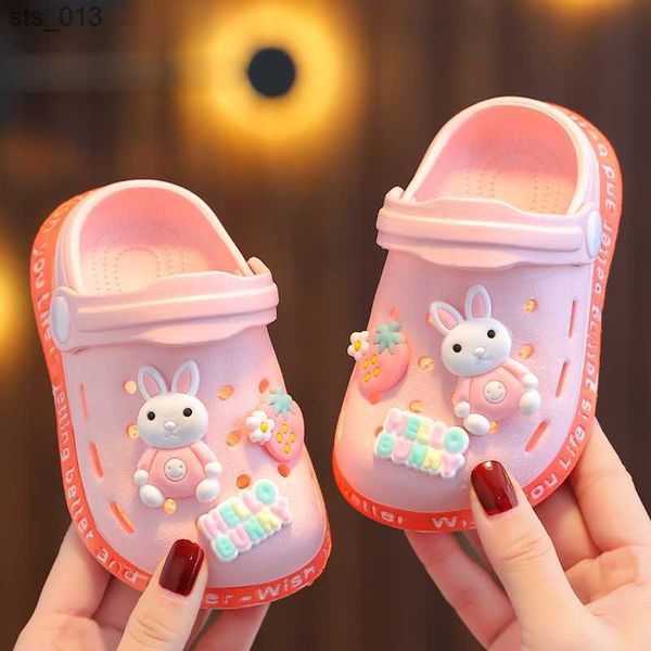 

cartoon home slippers kids boys girls fashion sandals summer shoes baby sandals non-slip soft soled quick drying shoes l230518, Black;grey