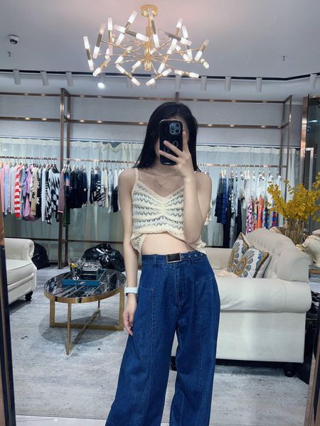 

designer summer women fashion embroidered cotton-blend tank shorts designer skirts dress bra vest ladies solid vintage t shirt loewe knitte, White