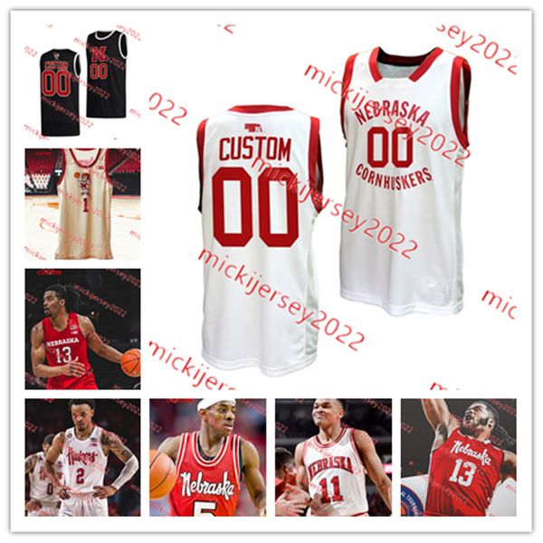 

keisei tominaga c.j. wilcher nebraska cornhuskers basketball jersey custom stitched mens youth sam hoiberg ramel lloyd jr. juwan gary blaise, Black