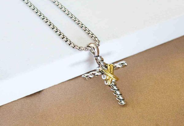 

dy cross double x necklaces thread pendant classic necklace button2669804, Silver