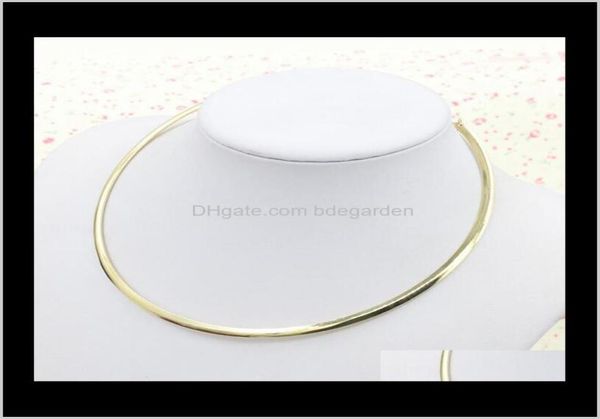 

choker necklaces pendants simple round circle torques for women ladies metal gold sier wire necklace collar choker fash1473298, Golden;silver