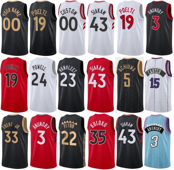 

printed basketball scottie barnes jerseys 4 gradey dick fred vanvleet 23 pascal siakam 43 precious achiuwa 5 chris boucher 25 malachi flynn, Black;red