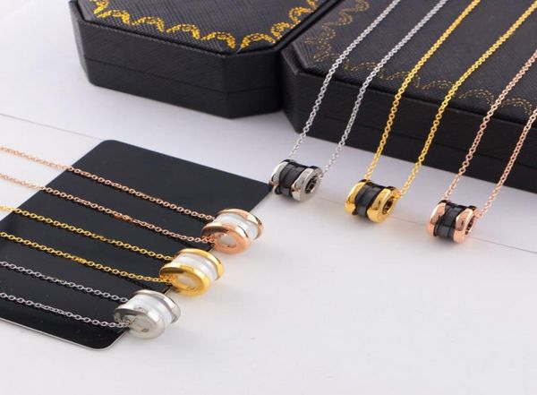 

luxury designer necklaces narrow ceramic titanium steel necklace spring couple pendant 18k rose gold3698426, Silver