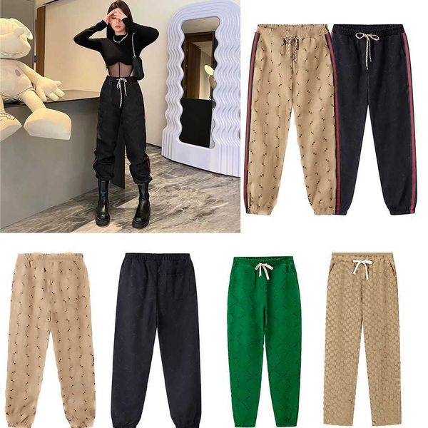 

2023 mens pants fashion sweatpants joggers men women drawstring sport jogging ggity beam foot trousers size s-2xl, Black