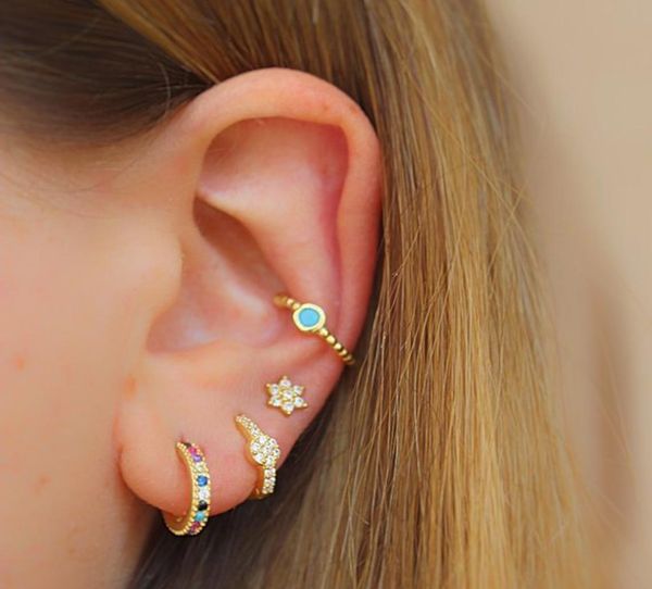 

clip on earring 925 sterling silver 4 colors no piercing stacking cuff earrings for women girl gift7277047