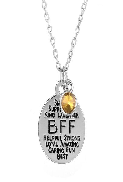 

whole 10pcslot bff collage charm pendant necklace personalise necklace birthstone charm necklace friend jewelry gift4719163, Silver