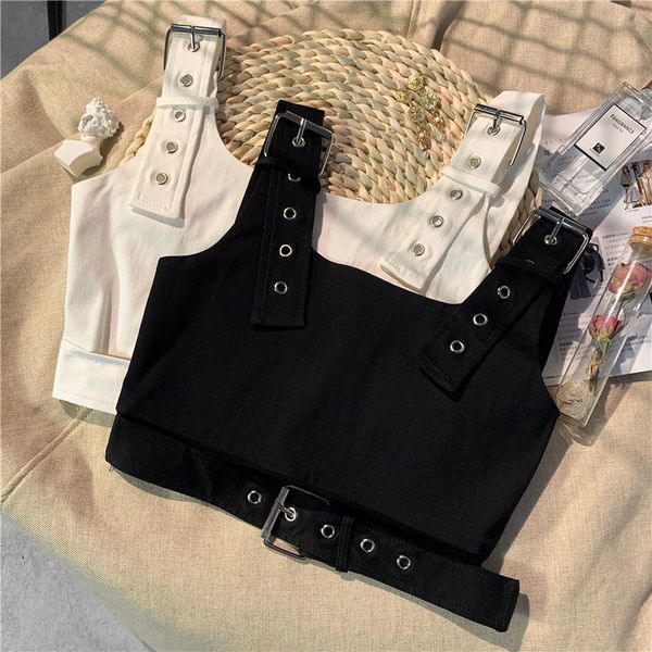 

women's tanks camis y2k crop party sleeveless tank cami summer basic ropa de mujer women vest cool halter club backless high street bla, White