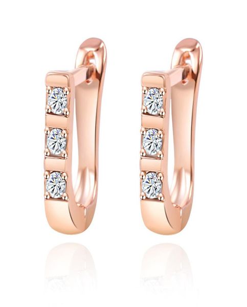 

pretty hoop earrings 925 sterling silver 18k rose gold plated swiss cz diamond engagement fasion jewelry small earrings hoop for w6552715, Golden;silver