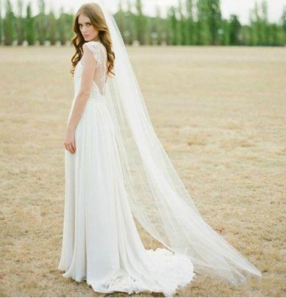 

one layer tulle long wedding veils 1 tier simple bridal veil 2794989, Black