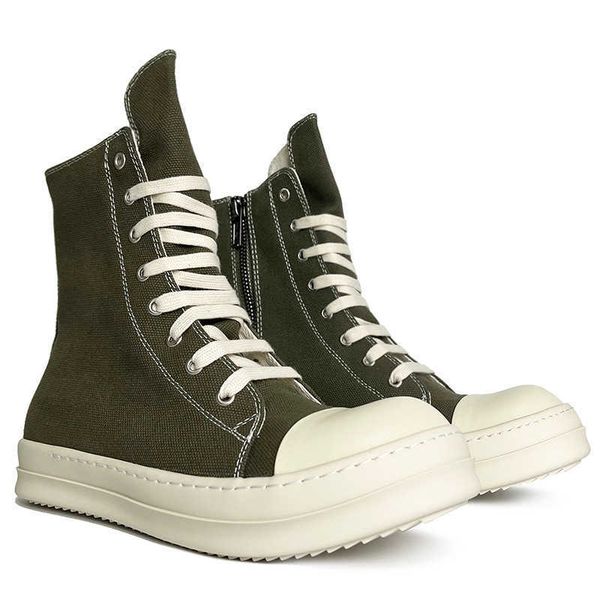 

men's causal rick shoes green high lace-ups ro owens women's sneakers, Black