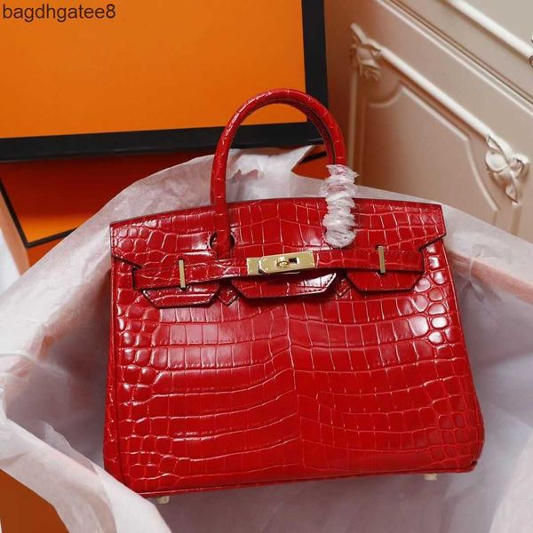 

women's birkins bag real leather genuine bags 2023 designer tote crocodile with logo handheld fashion handbag crocodile trend pdfn