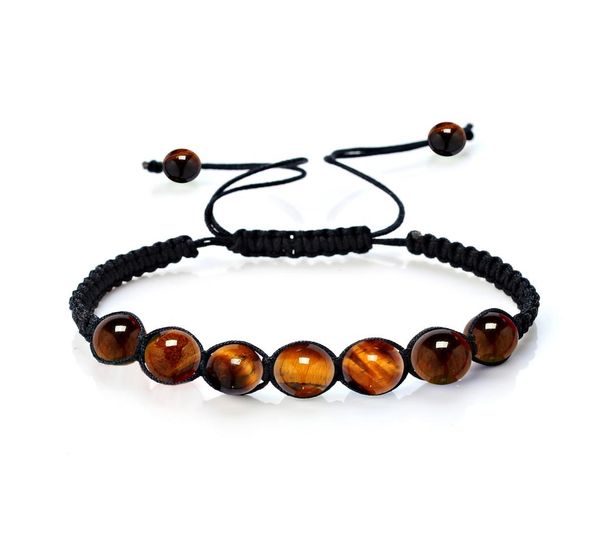 

natural stone tiger eye turquoise bracelet women mens strands beads adjustable bracelets fashion jewelry will and sandy gift2568032, Black