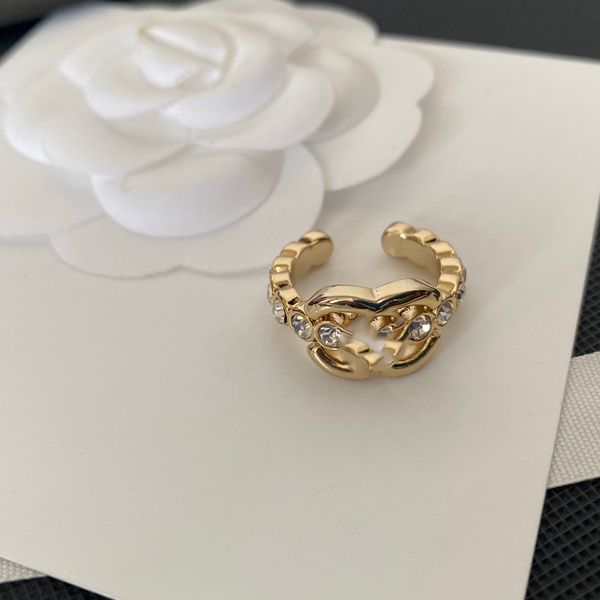 

wedding rings never fade double ring gold plated copper open rings fashion designer women open ring wedding jewelry gifts accessory r230627, Slivery;golden