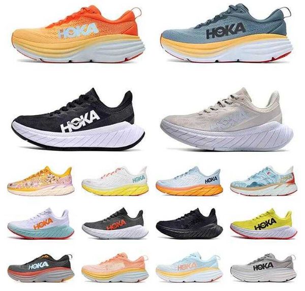 

hoka bondi 2023 8 outdoor shoes hokas one clifton 8 black white shock absorbing road carbon x2 men women running sneakers climbing runner tr