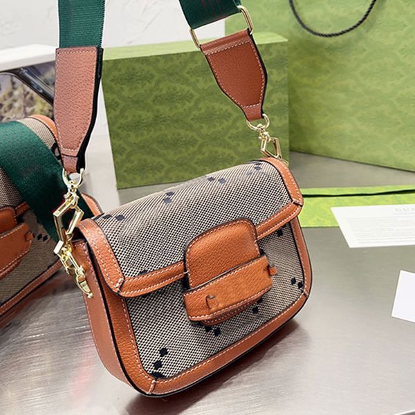 

flap women cross body bags shoulder bag classic vintage handbags metal hardware letter magnetic buckle removable canvas leather red green st