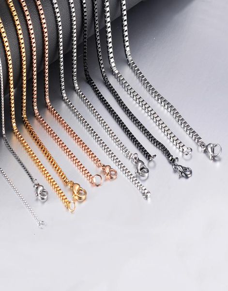 

2mm25mm3mm 1pc width stainless steel box chain necklace diy jewelry making men women jy4d5505215, Silver