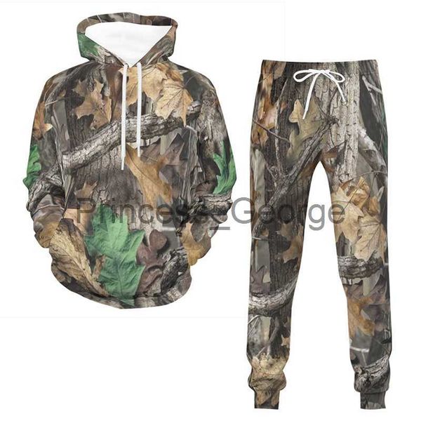 

men's tracksuits 2022 tree camouflage 3d printed outfits autumn men women daily casual fashion tracksuit personality hoodiepantssuit x0, Gray