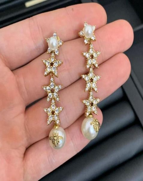 

summer shinning star tassel earrings crystal rhinestone teardrop dangle earrings branded fashion accesories jewelry 1485214, Silver
