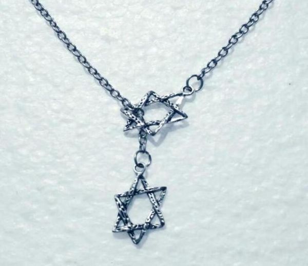 

fashion vintage silver tantrism jewish star of david pendant adjustable cross lariat necklace for women jewelry 8744914015