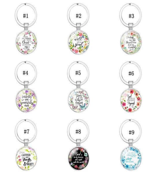 

2019 catholic rose scripture keychains for women men christian bible glass charm key chains fashion religion jewelry accessories7042262, Silver