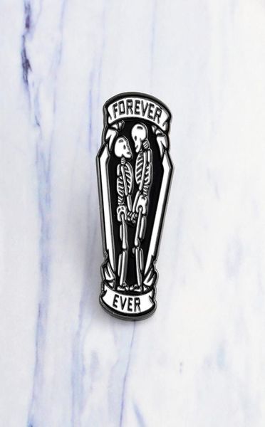 

miss zoe romantic forever and ever skleton coffin pins lapel pins denim jacket pin buckle shirt badge fashion gift for friend4060908, Gray