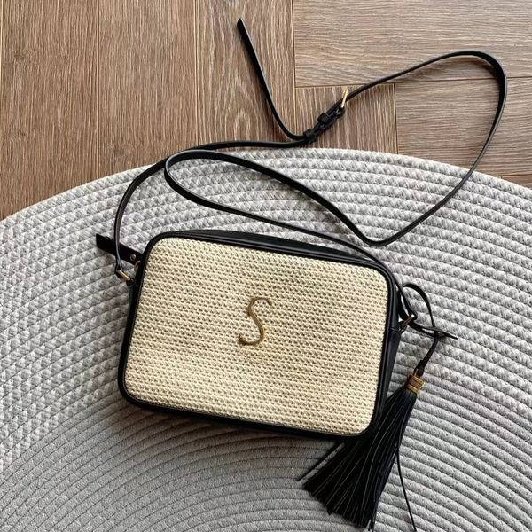

womens raffias small lou camera bag designer luxurys handbags shoulder crossbody bags lady straw envelope weave clutch bags mens wallet beac