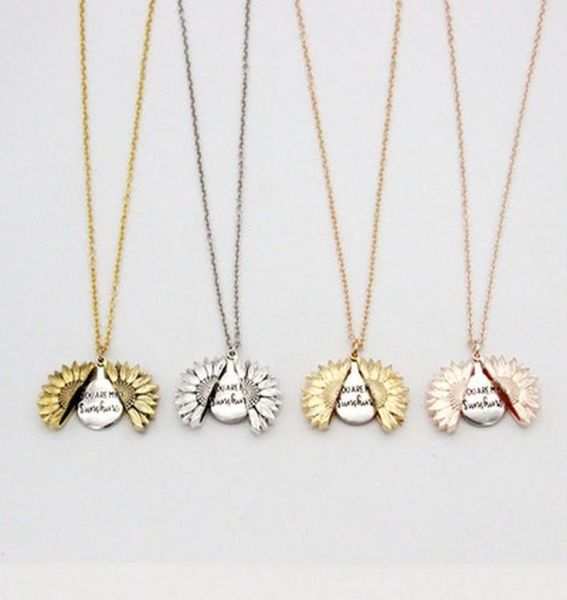 

pendant necklaces you are my sunshine for women long chain sun flower female necklace fashion jewelry8956347, Silver