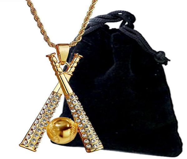 

pendant necklaces hip rhinestone baseball necklace ed rope chain men fashion jewelry accessories8487259, Silver