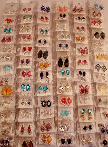 

fahion gem rhinestone earrings ear clip mix diamond earrings earrings whole1011378, Silver