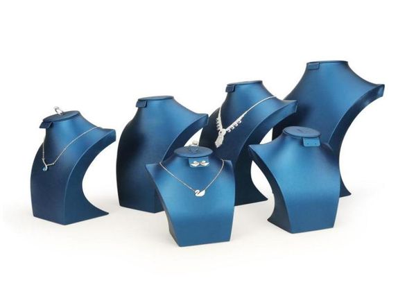 

set display stand jewelry ring earring necklace bust neck form for boutique window she packaging drop delivery 2021 blue pu leathe2289827, Black