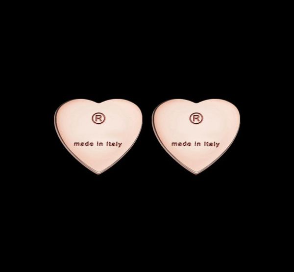 

316l titanium steel simple fashion couple peach heart earrings jewelry whole whole 7929669, Golden;silver