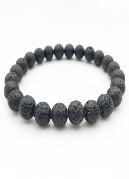 

8mm natural black lava stone bead bracelet essential oil diffuser bracelet volcanic rock beaded bracelet5796787