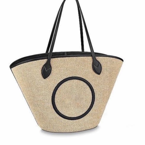 

designer womens bags 2 sets of tote bag shoulder bag luxury fashion handbag large capacity leisure shopping bag wallet straw tote bag knitti