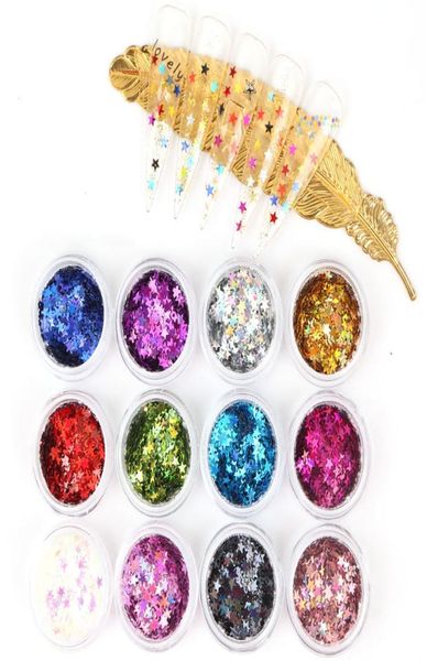 

12 colorsset pure colorholographic sequins glitter shimmer diamond eye shiny skin highlighter face glitter star heart7648231, Silver;gold