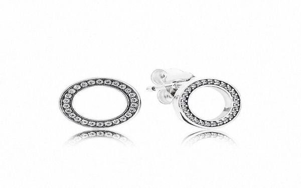 

authentic 925 sterling silver circles earring with original box fit eternal pandora jewelry stud earring women wedding gift earrin9939366, Golden;silver